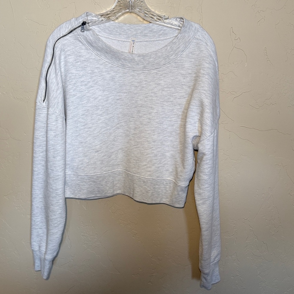 Free People Movement crop sweatshirt with zipper detail